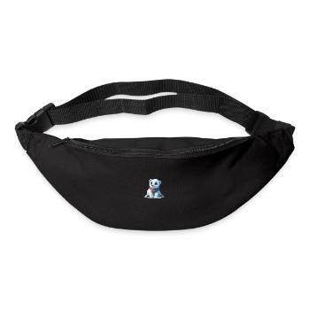 Mignon petit bébé ours polaire - Sac banane - noir - Devant