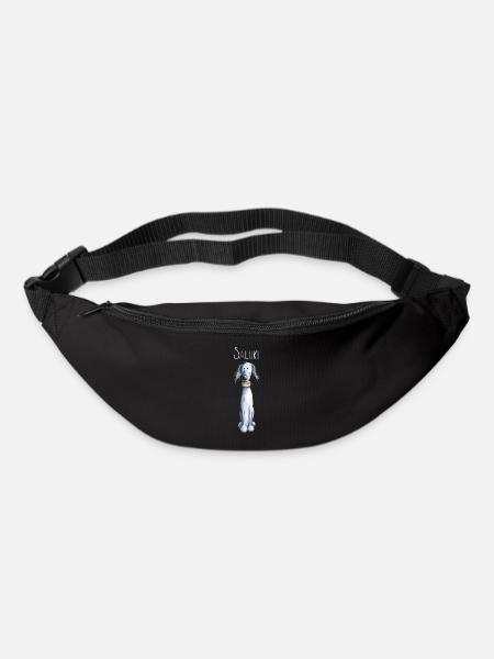 Da sitzt ein Saluki - Gürteltasche - Schwarz