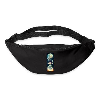 Geisha au clair de lune - Sac banane - noir - Devant