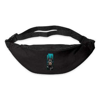 Noble Watch : le regard majestueux du doberman - Sac banane - noir - Devant