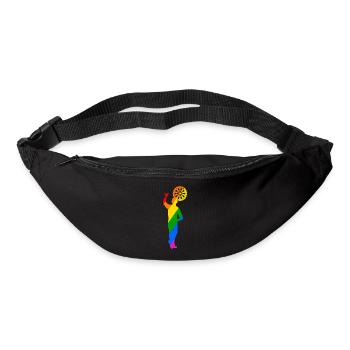 colorful dart player throwing with left - Bum bag - black - Front