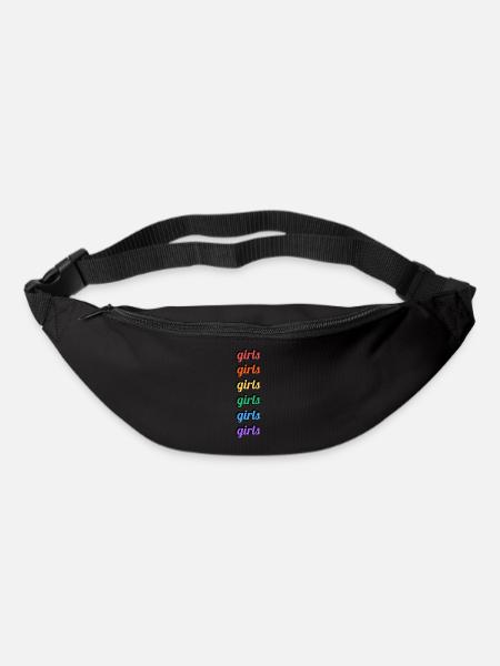 Lesbische Mädchen Regenbogen Text - Gürteltasche - Schwarz