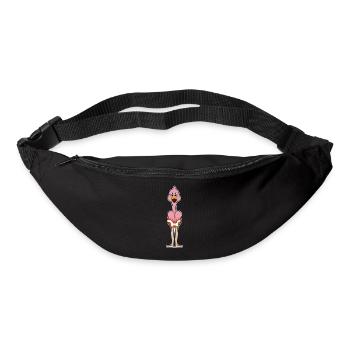 Œuf flamant rose - Sac banane - noir - Devant