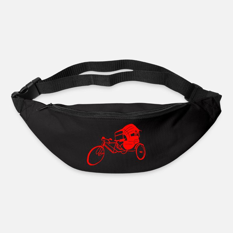 Rikscha in rot - Gürteltasche - Schwarz