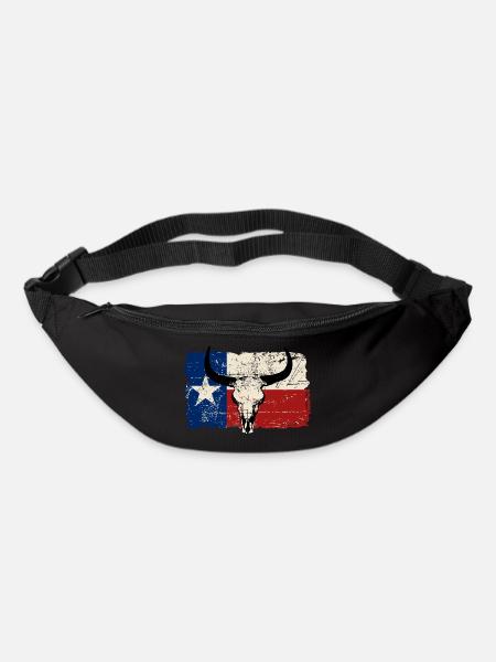 Texas Bull Flag - Vintage Look - Gürteltasche - Schwarz