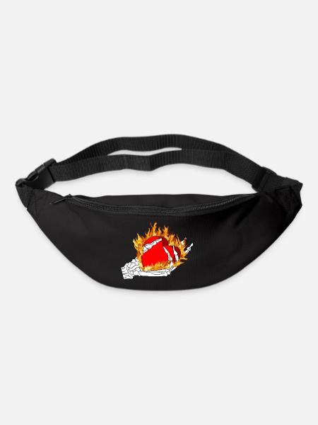 Cook hand holds a heart on fire - Bum bag - black