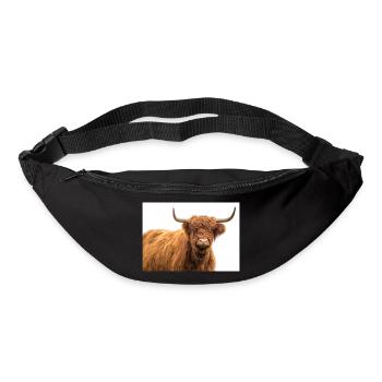 Scottish cow. Kuh. - Gürteltasche - Schwarz - Vorne