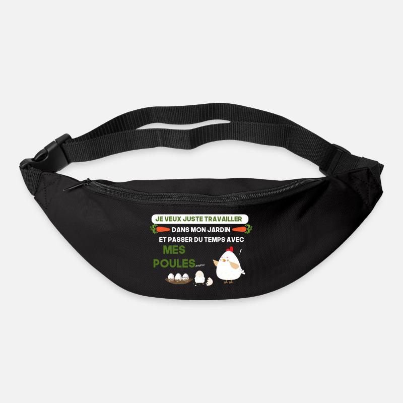 Je veux juste passer du temps avec mes poules cool - Sac banane - noir
