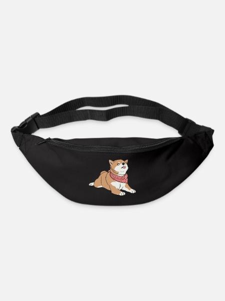 Kawaii Shiba with red scarf - Bum bag - black
