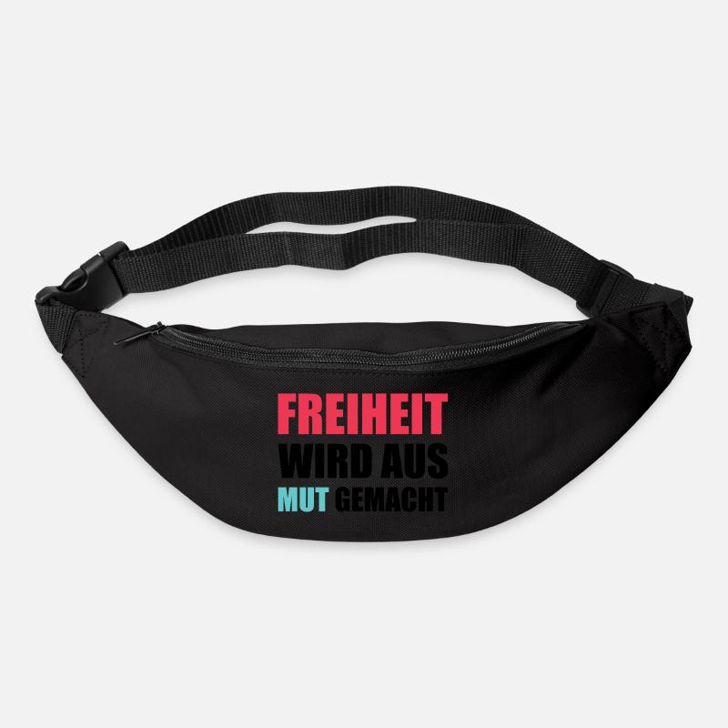 Freiheit wird aus Mut gemacht - Gürteltasche - Schwarz
