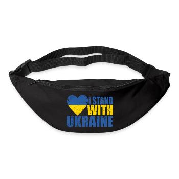 Ich stehe mit der Ukraine, Flagge der Ukraine, verzweifelt - Gürteltasche - Schwarz - Vorne