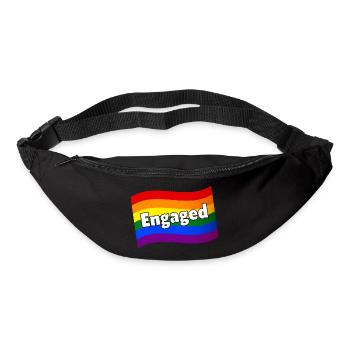 Gay Pride gay people engaged gay fiancée fiancee - Sac banane - noir - Devant