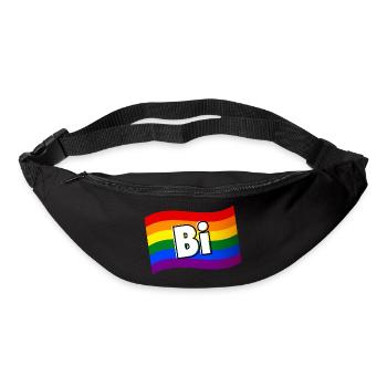 Bisexual Pride bi et fier drapeau arc-en-ciel LGBT - Sac banane - noir - Devant