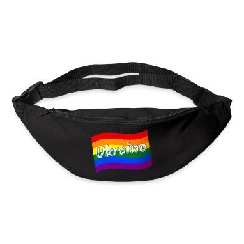 Ukraine Pride Ukrainian Pride drapeau arc-en-ciel LGBTQ - Sac banane - noir - Devant