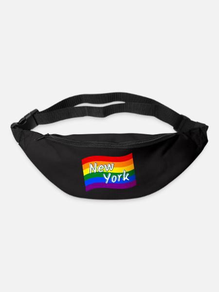 Gay Pride New York rainbow flag LGBT LGBTQ pride - Bum bag - black