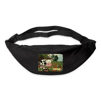 Cowtabak vs Kautabak - kauende Kuh auf einem Feld. - Gürteltasche - Schwarz - Vorne