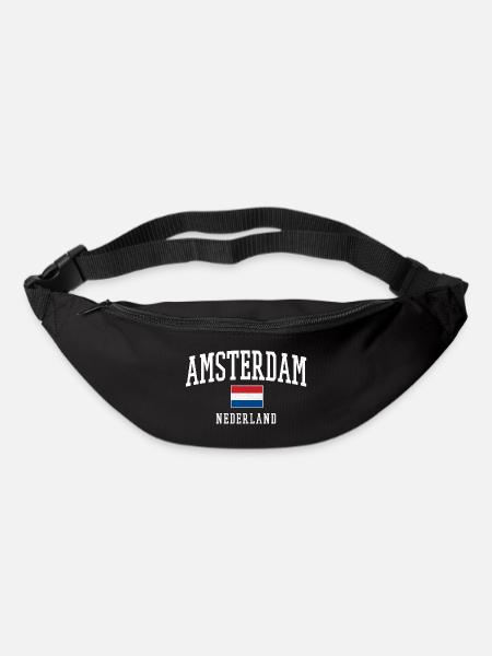 Conception du drapeau Amsterdam NL - Sac banane - noir