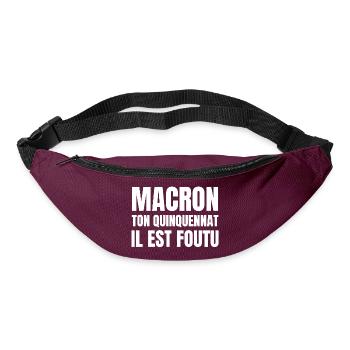 Macron, réforme des retraites - Sac banane - bordeaux  - Devant