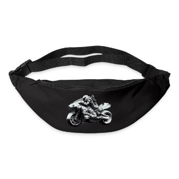 Science fiction motorcycle with biker of the future - Bum bag - black - Front