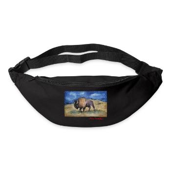 Bison - watercolor print - Bum bag - black - Front