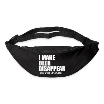 Je fais disparaître la bière drôle de citation - Sac banane - noir - Devant