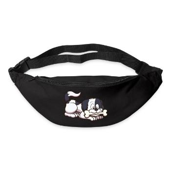 Cute Shih Tzu Dog With Bone - Bum bag - black - Front