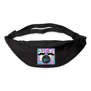 Beer cans with moustaches and googly eyes - colorful - Bum bag - black - Front