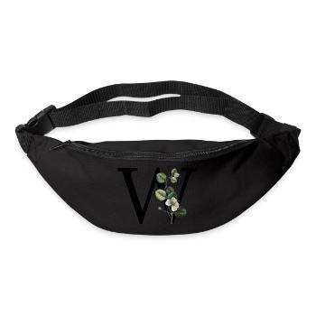 Green Botanical Letter w - Bum bag - black - Front