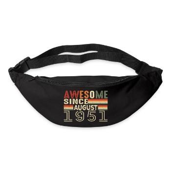 August 1951 Vintage Geburtstagsgeschenk 73 Jahre - Gürteltasche - Schwarz - Vorne