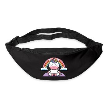 licorne de yoga - Sac banane - noir - Devant