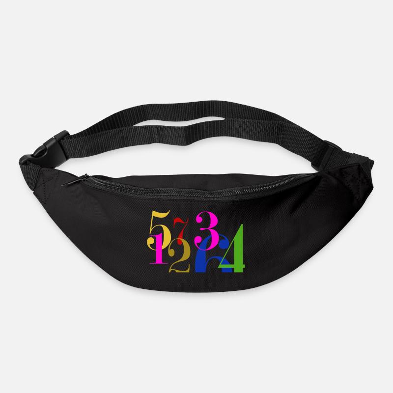 Piles de chiffres - Sac banane - noir
