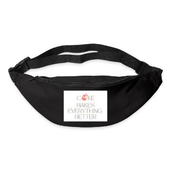 Cake makes everything better simple typography - Bum bag - black - Front