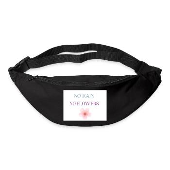No Rain No Flowers Typography, Motivational - Bum bag - black - Front