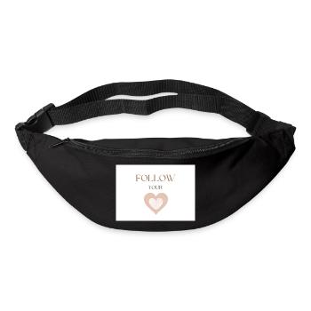 Follow Your Heart, Simple Brown Text and Heart - Bum bag - black - Front