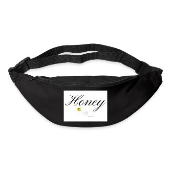 Honey Bee in Elegant Typography and flying Bee - Bum bag - black - Front