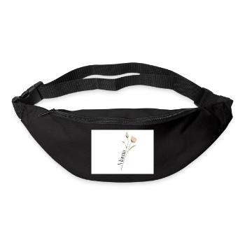 Mama text in elegant font on Flower Stem - Bum bag - black - Front