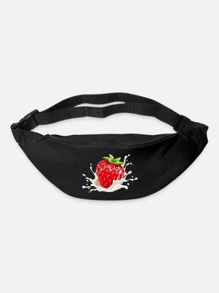 Erdbeere, Erdbeer-Verlangen, Erdbeere - Gürteltasche - Schwarz