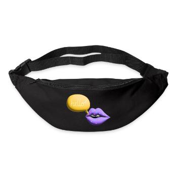 mund hello lippen retro 3d bunt - Gürteltasche - Schwarz - Vorne