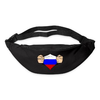 Conception du drapeau de la Russie utilisée - Sac banane - noir - Devant