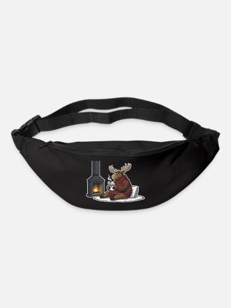 Kamin wärme Rentier Ugly Christmas - Gürteltasche - Schwarz