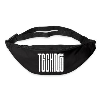 Techno Bold Retro Typography - Bum bag - black - Front