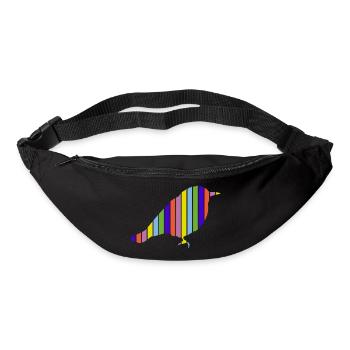 Bird in bright colors - Bum bag - black - Front