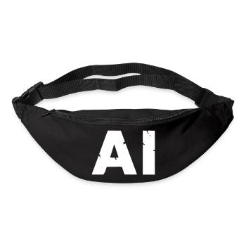 IA Intelligence Artificielle Texte Vecteur Grunge - Sac banane - noir - Devant