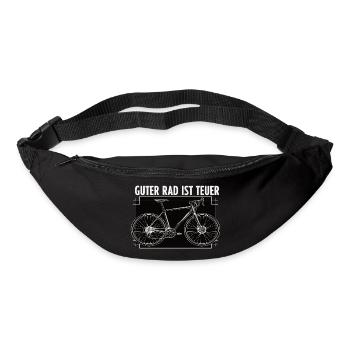 Guter Rad ist teuer – Fahrrad Spruch - Gürteltasche - Schwarz - Vorne