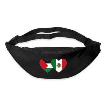 Palestine Mexico Flag Heart - Bum bag - black - Front