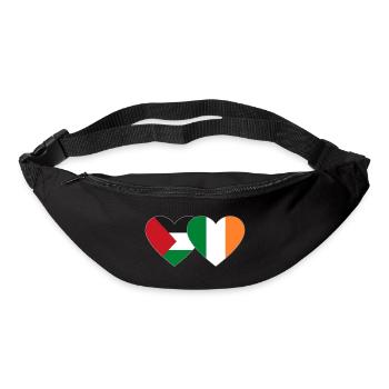 Drapeau de la Palestine et de l’Irlande - Sac banane - noir - Devant