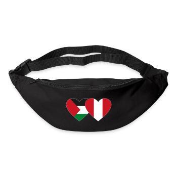 Palästina Peru Flagge Herz - Gürteltasche - Schwarz - Vorne