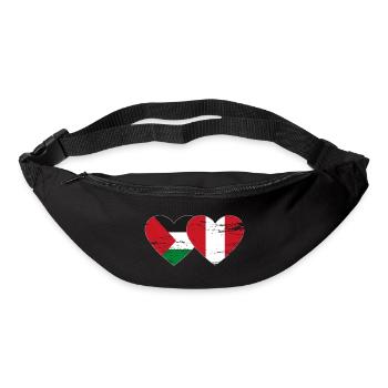 Palestine Peru flag heart used - Bum bag - black - Front