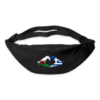 Wales Greece Flag Hands Heart Shape - Bum bag - black - Front