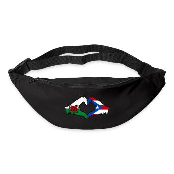 Wales Puerto Rico Flagge Hände Herzform - Gürteltasche - Schwarz - Vorne